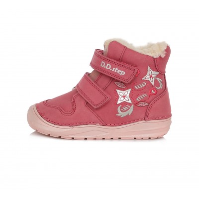 D.D. step dievčenská detská celokožená zimná obuv W071-754B RED